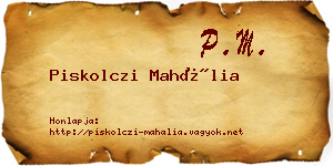 Piskolczi Mahália névjegykártya